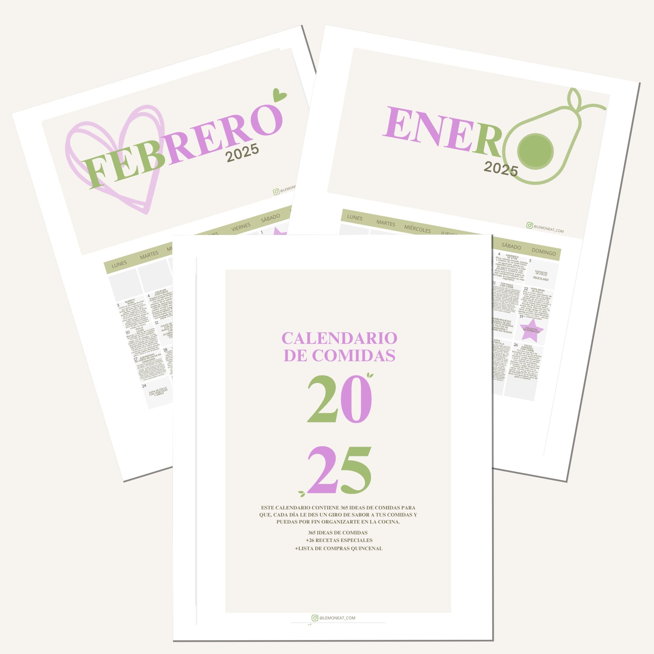 Portada del ebook: Calendario de Comidas 2025