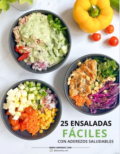 Portada del ebook: Ebook Ensaladas Fáciles con Aderezos Saludables